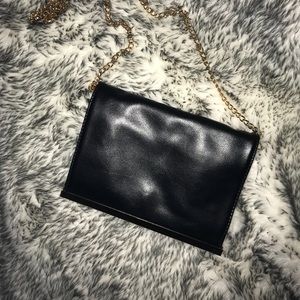 Black/gold side purse